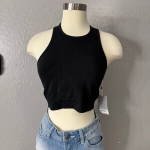 Zella Racerback Seamless Tank Top, Black, L